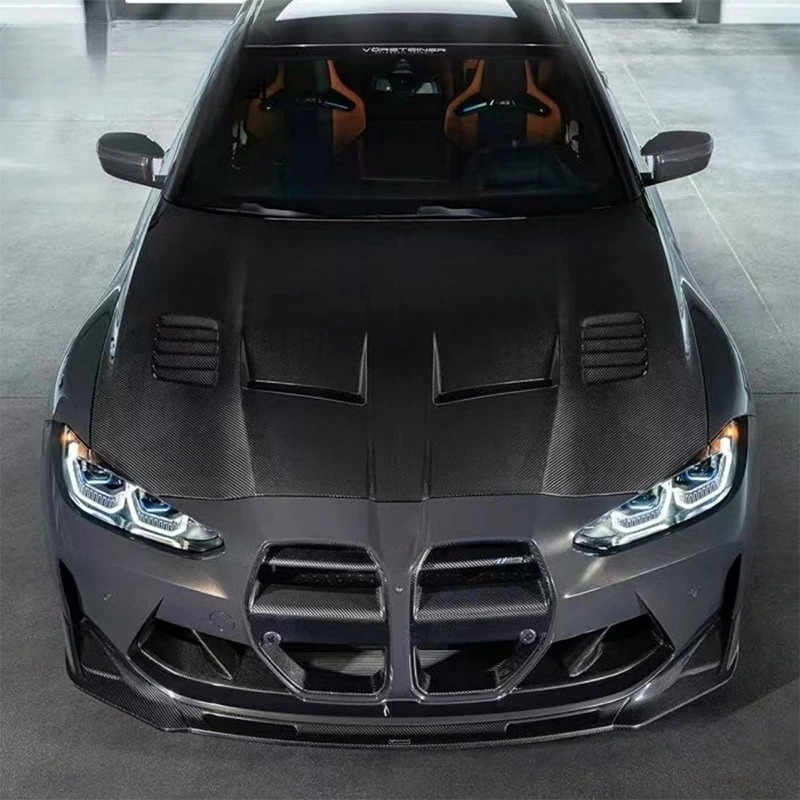 New for G80 M3 G82 G83 M4 Engine Hood Dry Carbon Fiber Front Hood Modification Black